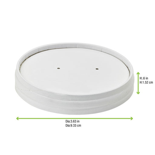 Couvercle plat blanc en carton kraft perforé pour la vapeur H15mm