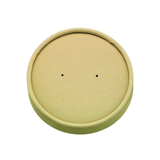 Couvercle plat brun en carton kraft sans matière plastique, Waterbased H16mm