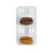 Insert plastique PET transparent pour 4 macarons (1x4) avec fermeture clipsable 128x68mm H23mm