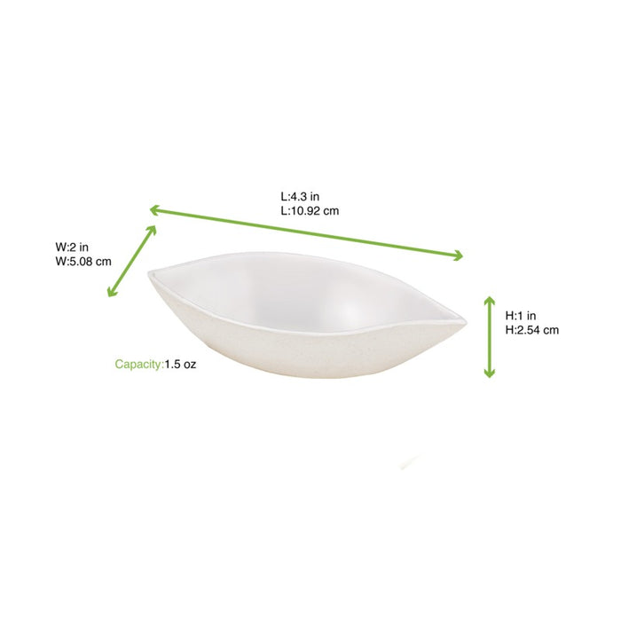 Mise en bouche blanche en pulpe Wave 110x52mm H25mm