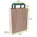 Sac cabas papier brun recyclé anses vertes 200x100mm H280mm