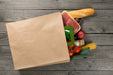 Sac cabas papier brun recyclé anses vertes 200x100mm H280mm