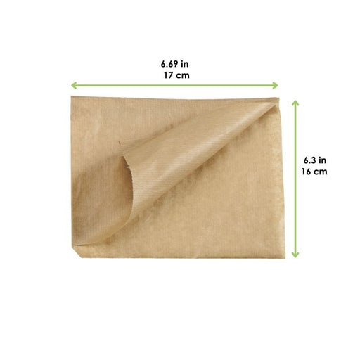 Sac papier brun ouvert sur 2 côtés 170x160mm