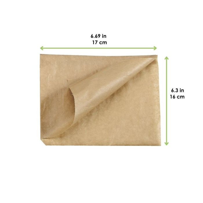 Sac papier brun ouvert sur 2 côtés 170x160mm