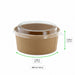 Combo Saladier rond kraft "Buckaty" et couvercle PET H65mm 1250ml