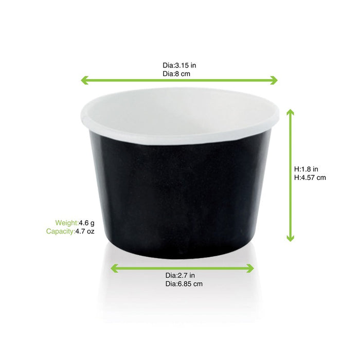 Pot carton noir chaud et froid H44mm 130ml