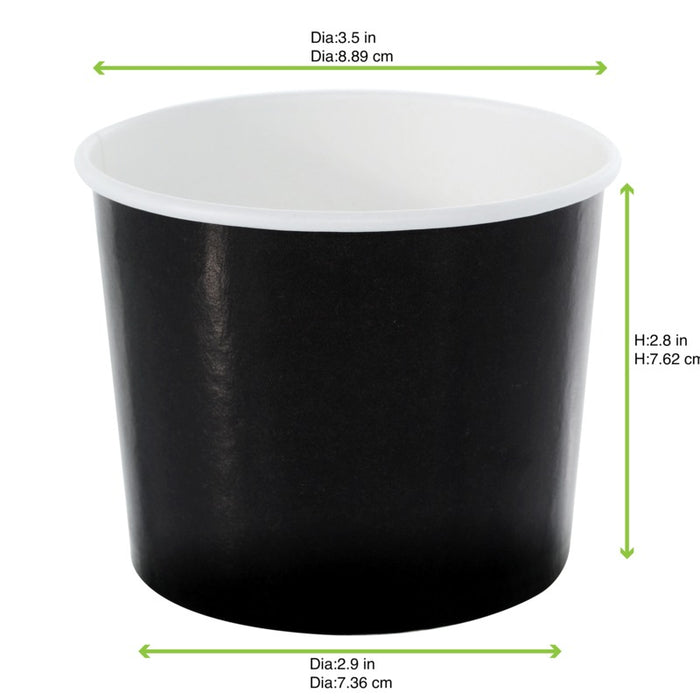 Pot carton noir chaud et froid H70mm 320ml