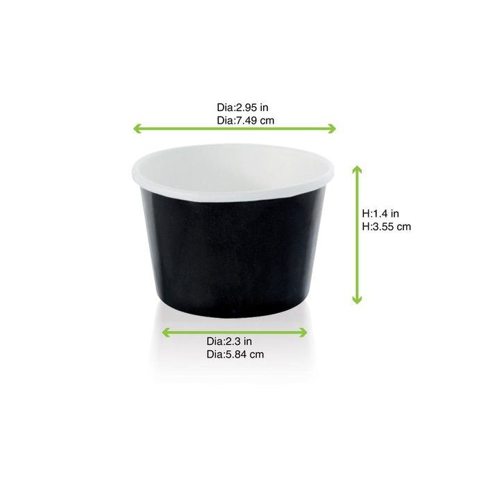 Pot carton noir chaud et froid H40mm 86ml
