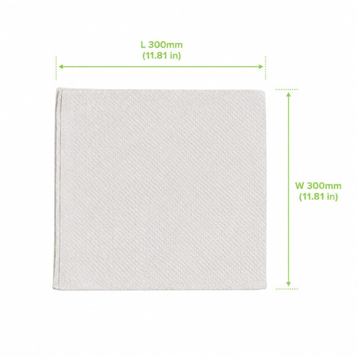 Serviette ouate blanche 2 plis 300x300mm