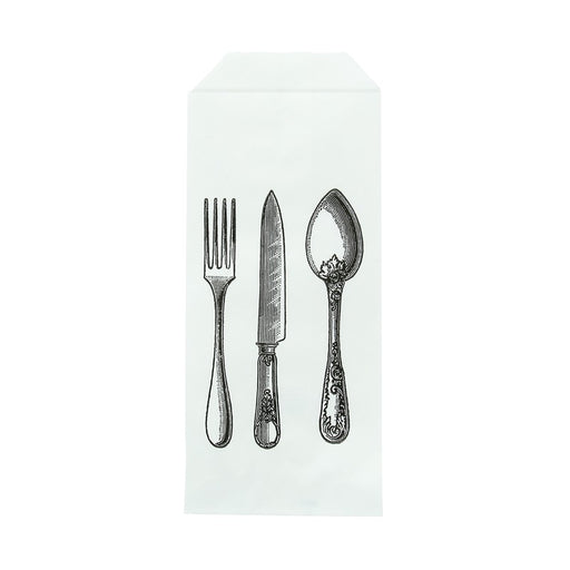 Sac couverts en papier blanc avec logo 220x85mm H280mm