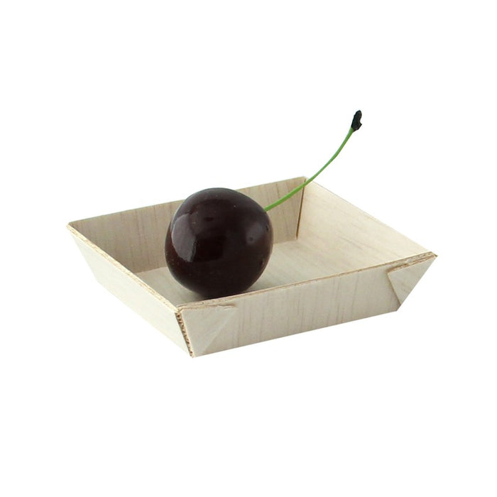 Barquette carrée en bois "Samouraï" 60x60mm H15mm