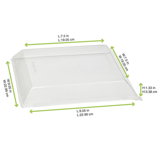 Couvercle Samourai dôme transparent en plastique PET transparent pour barquette 230x230mm H34mm