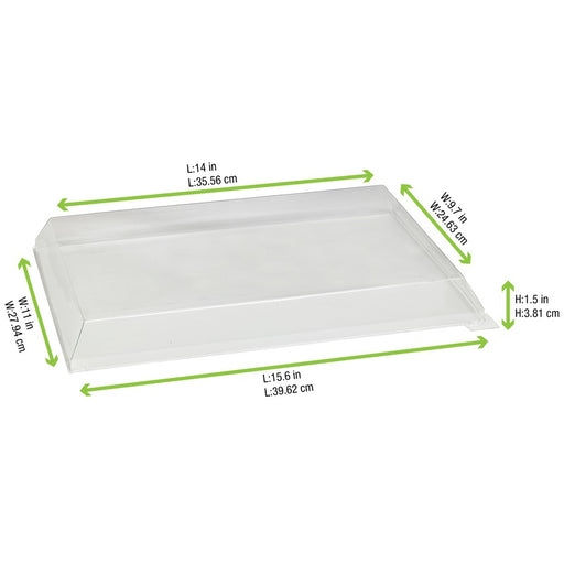 Couvercle Samourai dôme transparent en plastique PET transparent pour barquette 390x280mm H40mm