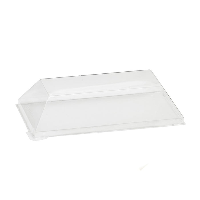 Couvercle Samourai dôme transparent en plastique PET transparent pour barquette 135x70mm H32mm
