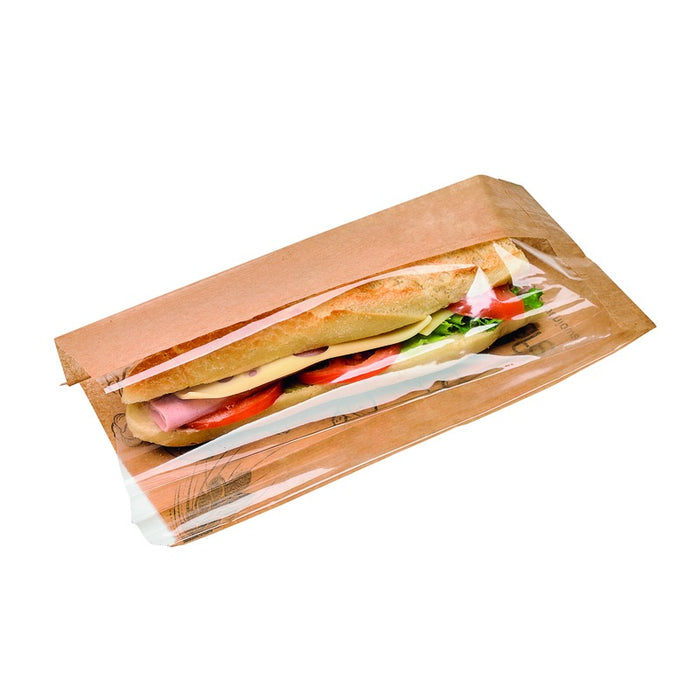 Sac kraft avec fenêtre sur côté et soufflet 120x40mm H340mm