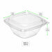 Saladier PET carré transparent 190x190mm H75mm 1000ml