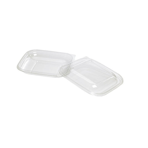 Saladier plastique PET carré transparent avec couvercle 195x195mm H30mm 500ml