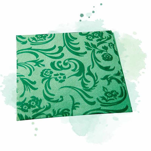 Serviette non-tissé damassée vert foncé 400x400mm