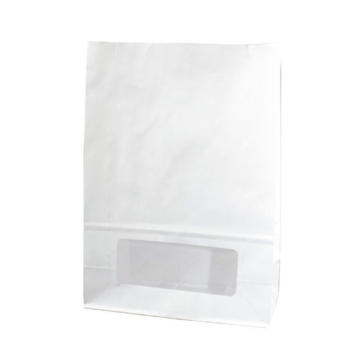 Sac bloomer papier blanc avec fenêtre PE 150x75mm H220mm