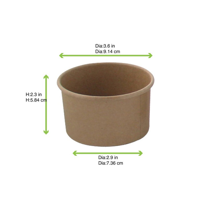 Pot carton kraft brun chaud et froid H583mm 230ml
