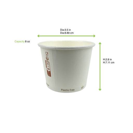 Pot à soupe carton blanc H67mm 290ml
