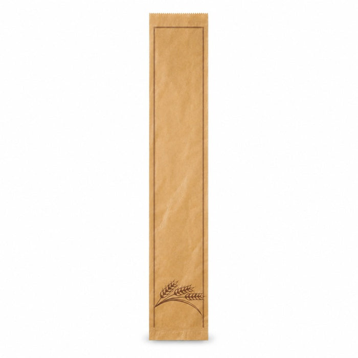 Sac à pain papier kraft brun décor marron 120x80mm H490mm