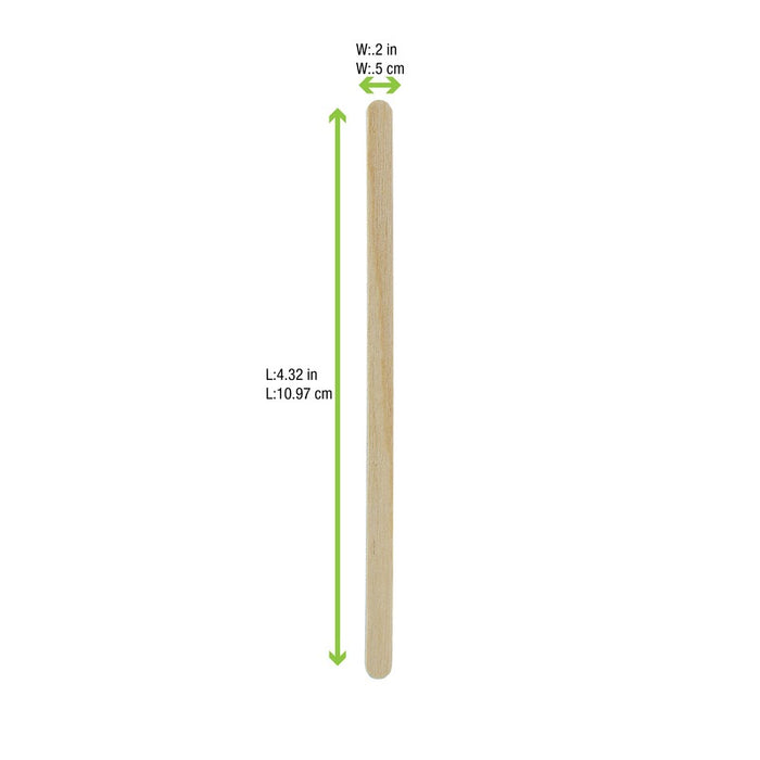 Spatule à café en bois à bouts arrondis - FSC 5 H110mm