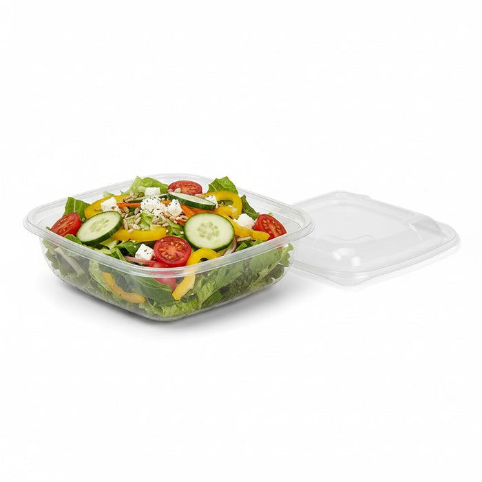 Saladier PET carré transparent 190x190mm H55mm 1000ml