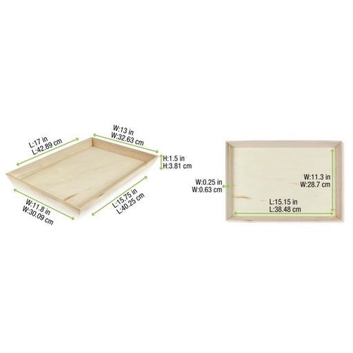 Plateau repas bois NOA 390x290mm H40mm
