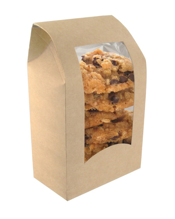 Boîte wrap carton brun à fenêtre 95x54mm H152mm