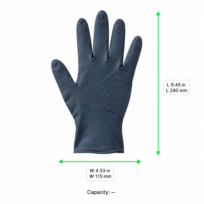 Gant nitrile Ambidextre noir 4,7g contre les produits chimiques dangereux et les micro-organismes A 240x115mm