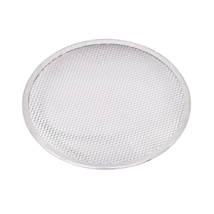 Grille à pizza ronde aluminium à fond ajouré H4mm