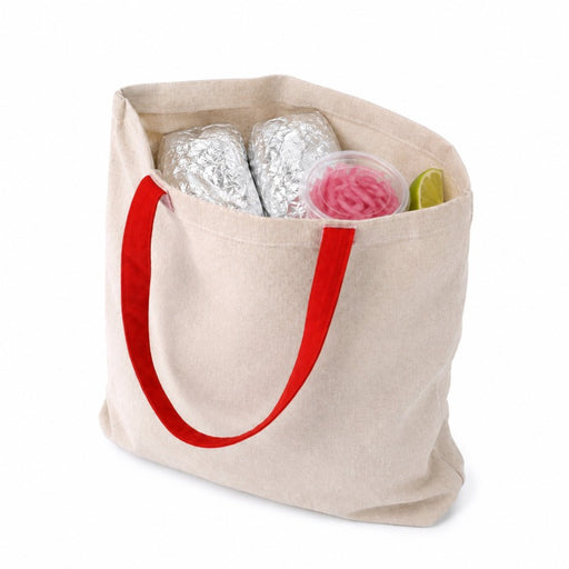 Tote bag à anses rouges 10x350mm H420mm