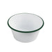 Bol Enamel blanc en acier émaillé à bord plat et vert H90mm 1500ml