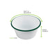 Bol Enamel blanc en acier émaillé à bord plat et vert H90mm 1500ml