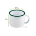 Mug Enamel blanc en acier émaillé à bord vert H55mm 150ml