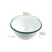 Bol Enamel blanc en acier émaillé à bord vert H90mm 1500ml