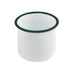 Pot enamel blanc en acier émaillé à bord droit et vert H120mm 1200ml