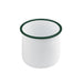 Pot enamel blanc en acier émaillé à bord droit et vert H100mm 730ml