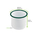 Pot enamel blanc en acier émaillé à bord droit et vert H100mm 730ml
