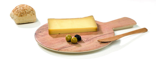Planche ronde en mélamine décor bois avec poignée H16mm