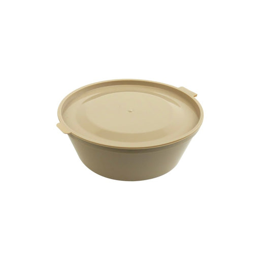Bol Reemp beige en plastique PP avec couvercle attaché H36mm 180ml