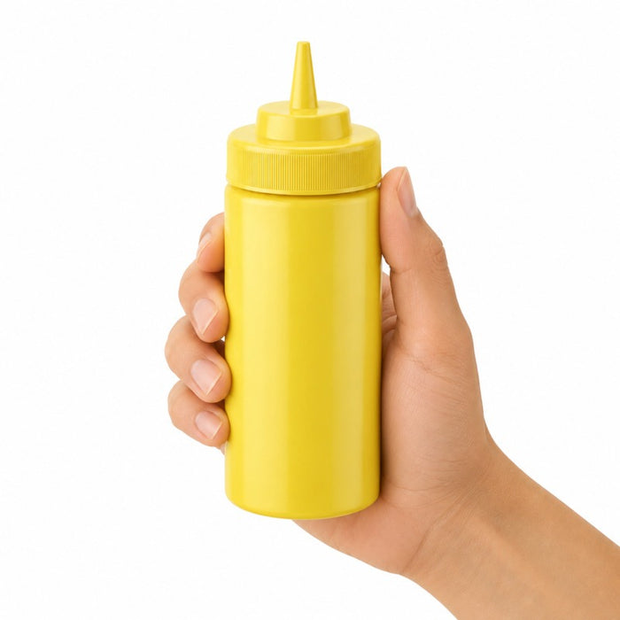 Squeezer souple jaune 1 embout, plastique BPA free H185mm 230ml
