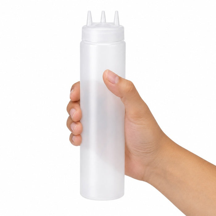 Squeezer souple transparent 3 embouts, plastique BPA free H260mm 630ml