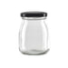 Pot à dessert en verre avec couvercle noir en metal à visser H91mm 200ml