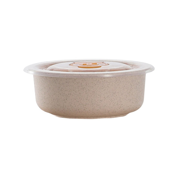 Bol réutilisable en composite beige avec couvercle en plastique PP H65mm 500ml