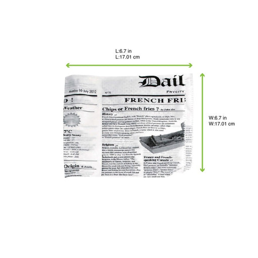Sac papier ingraissable ouvert sur 2 côtés décor journal 170x170mm