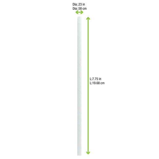 Paille papier blanc 6mm H197mm