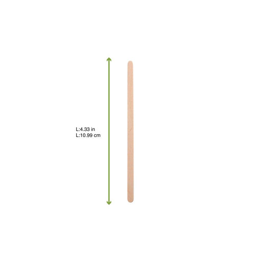 Spatule à café bois à bouts arrondis 5x1mm H110mm