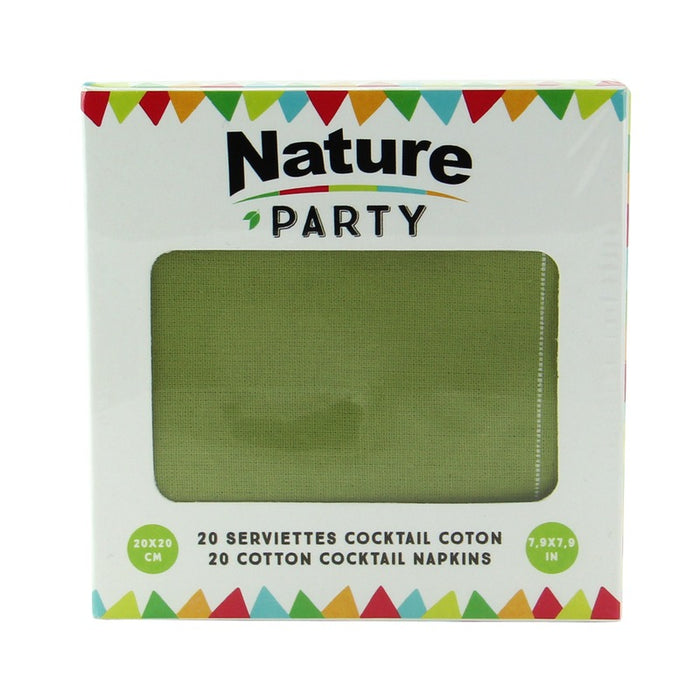 Serviette coton vert pour cocktail